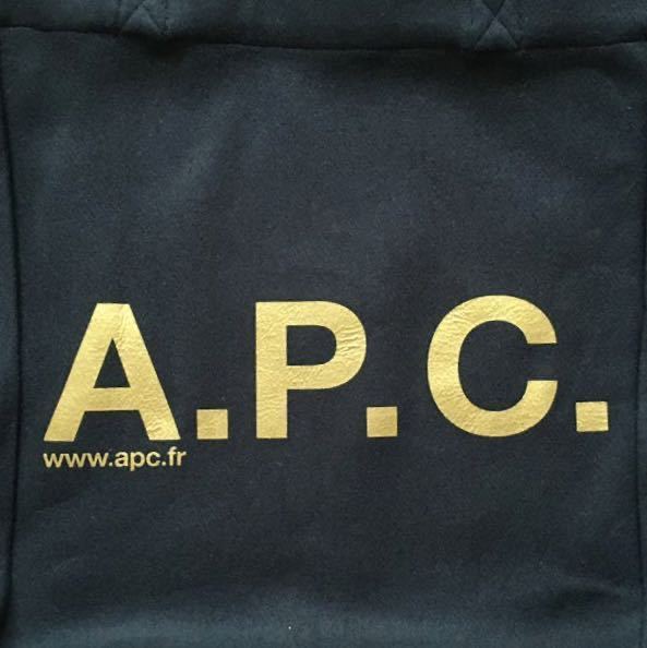 新品 正規品 A.P.C. トートバッグ ダークカーキ ゴールド ロゴ フェルト ウール 厚手 エコバッグ マザーズバッグ APC アーペーセー @a884_画像2
