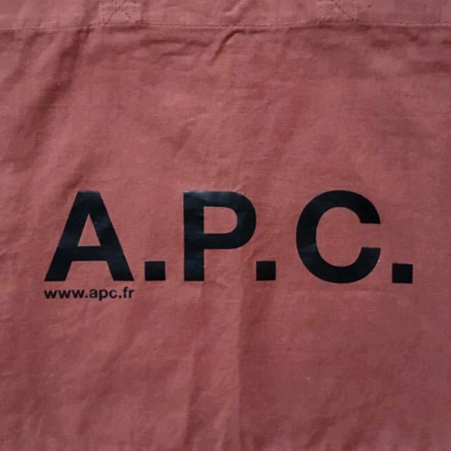 新品 正規品 A.P.C. トートバッグ ライトブラウン系 ブラック ロゴ コットン リネン 鞄 エコバッグ マザーズバッグ APC アーペーセー @a886_画像2