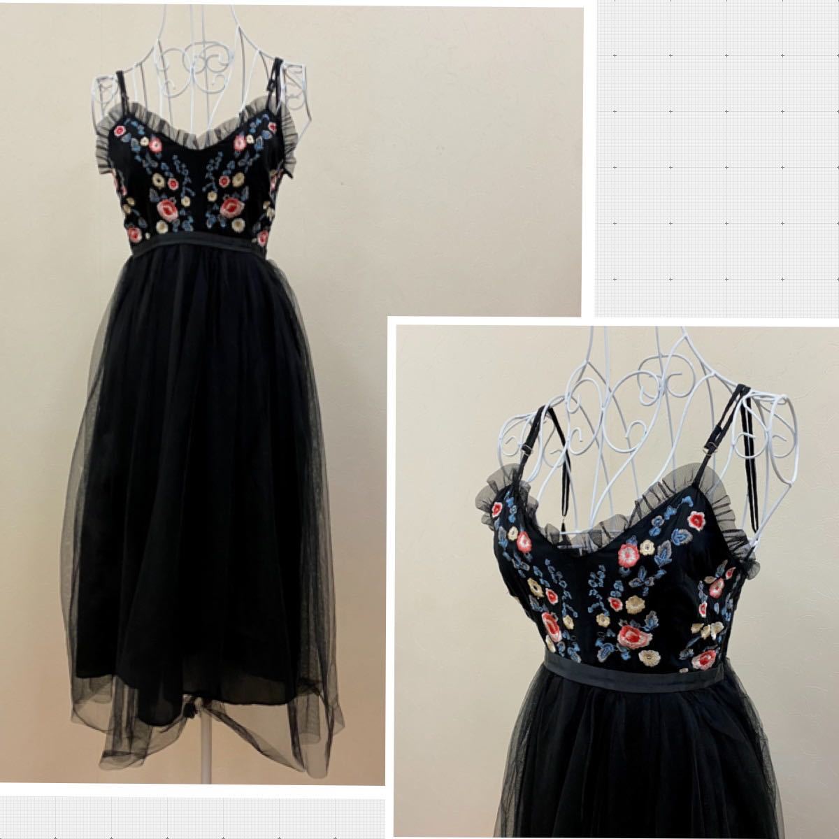 Marchesa Notte☆花柄刺繍 チュール ミディワンピース♪送料込 meridiom 花柄刺繍 チュールワンピース|Yahoo!フリマ(旧PayPay