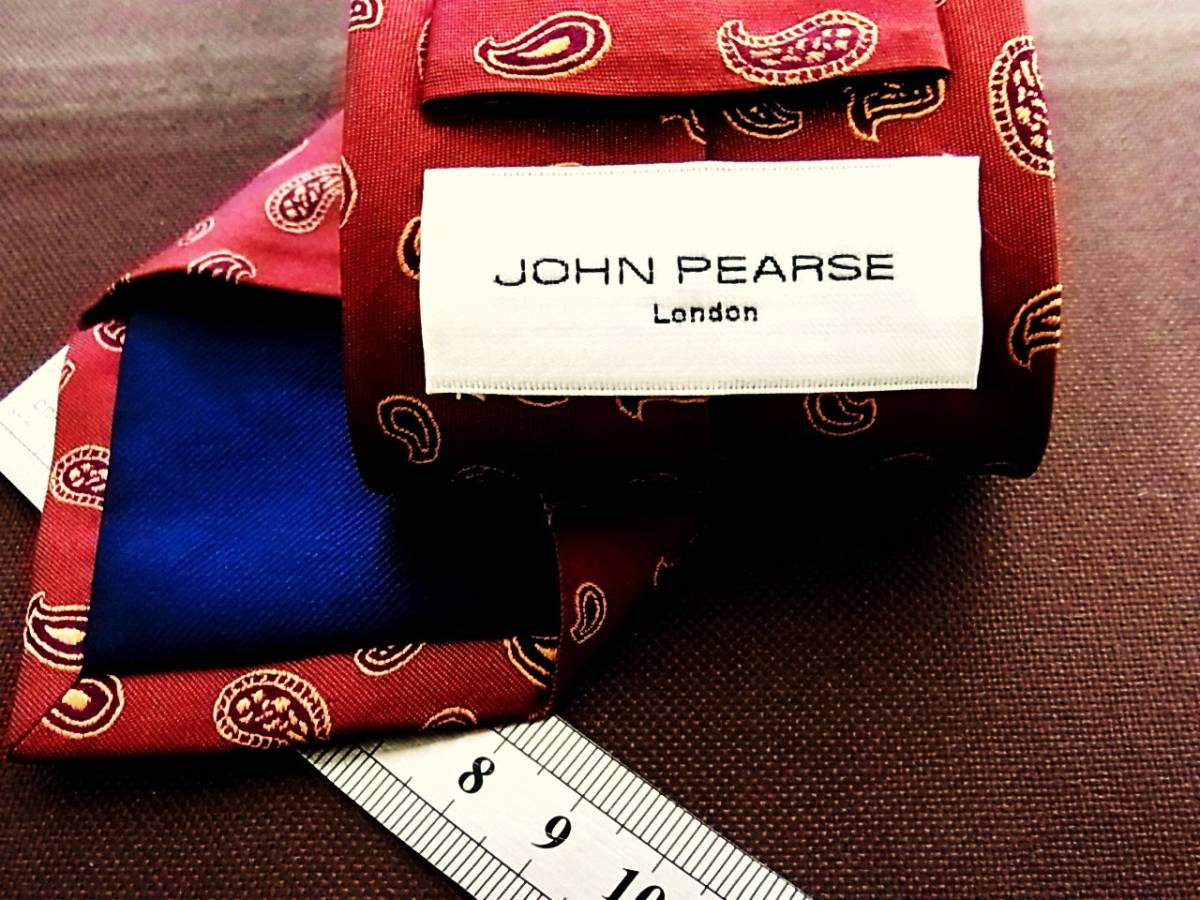 0^o^0ocl♪FK7243 ジョンピアース「JOHN PEARSE」【ペイズリー・刺繍】ネクタイ_画像2