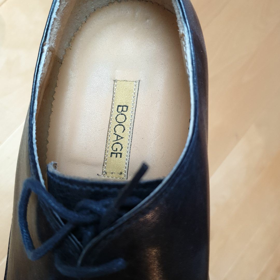 ビジネスシューズ 青色 革靴 オールレザー BOCAGE EUサイズ39