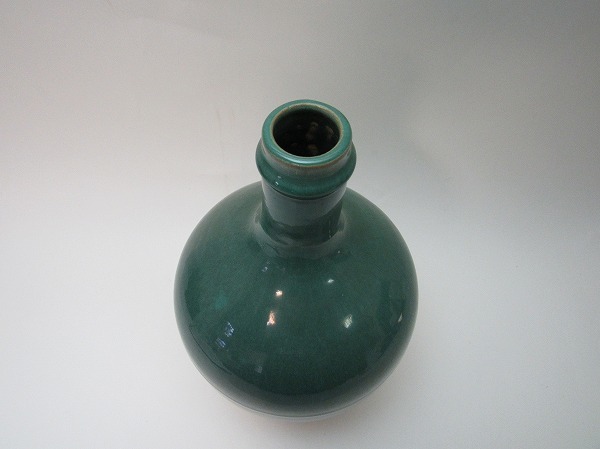 YG03707 【 古い陶器花瓶色絵箱無】 検) いけばな一輪挿し花器花活花
