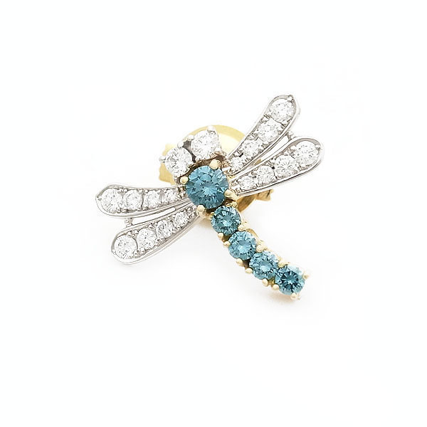 [Мидория Сукаруя] Nobuko Ishikawa Diamond Pin Blouch Dragon Fly (Dragonfly) K18YG/PT900 [Используется]