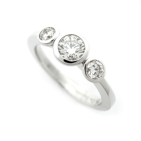 [ green shop pawnshop ] De Beers diamond ring trilogy K18WG[ used ]