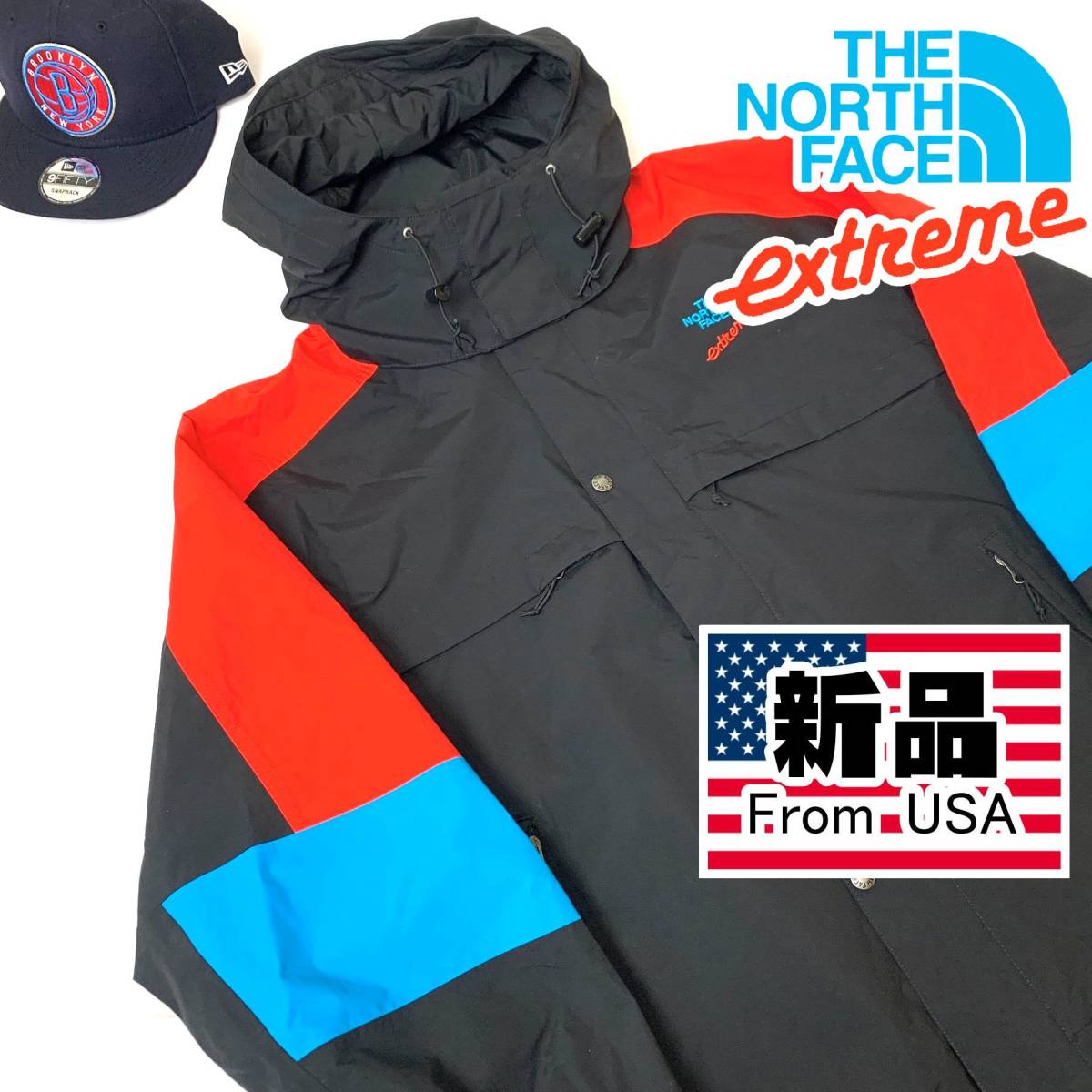 新品 海外限定 ノースフェイス エクストリーム ナイロンジャケット L THE NORTH FACE 90 EXTREME RAIN JACKET 90s マウンテンパーカー