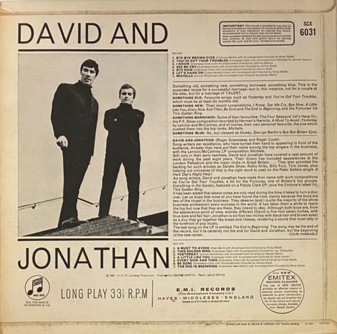 ♪試聴♪David & Jonathan / David And Jonathan_画像2