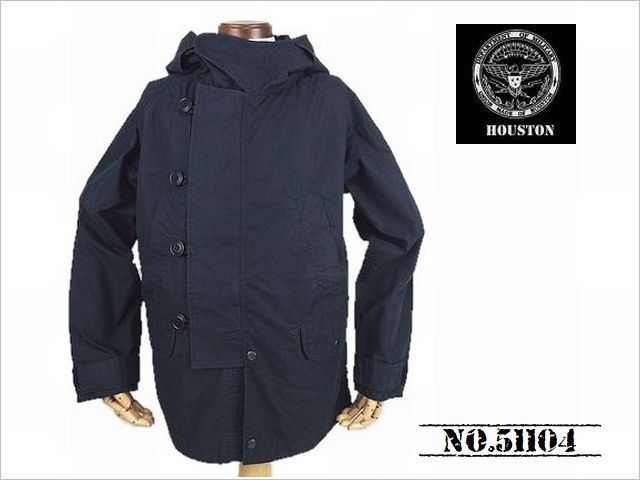 【送料無料 32%OFF】HOUSTON ヒューストン N/C WEATHER CWU-8P JACKET -MODIFY- ラビットパーカー NO.51104 BLACK_Lサイズ