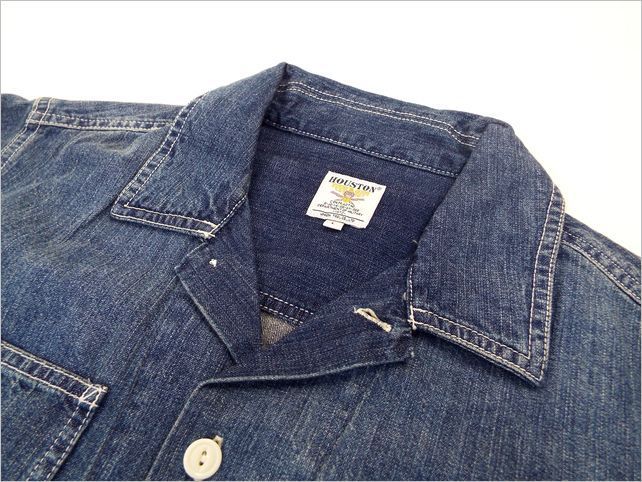 【送料無料 21%OFF 】HOUSTON ヒューストン USAコットン デニムシャツオール NO.40694 VINTAGE WASH_Lサイズ_画像8