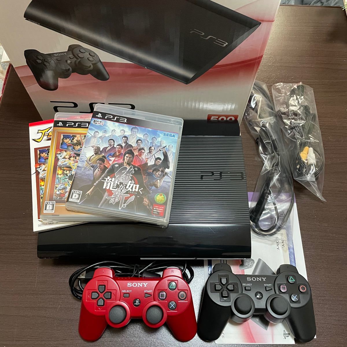 PS3 本体セット＋純正コントローラー（ジャンク品）＋ソフト2枚＋小冊子