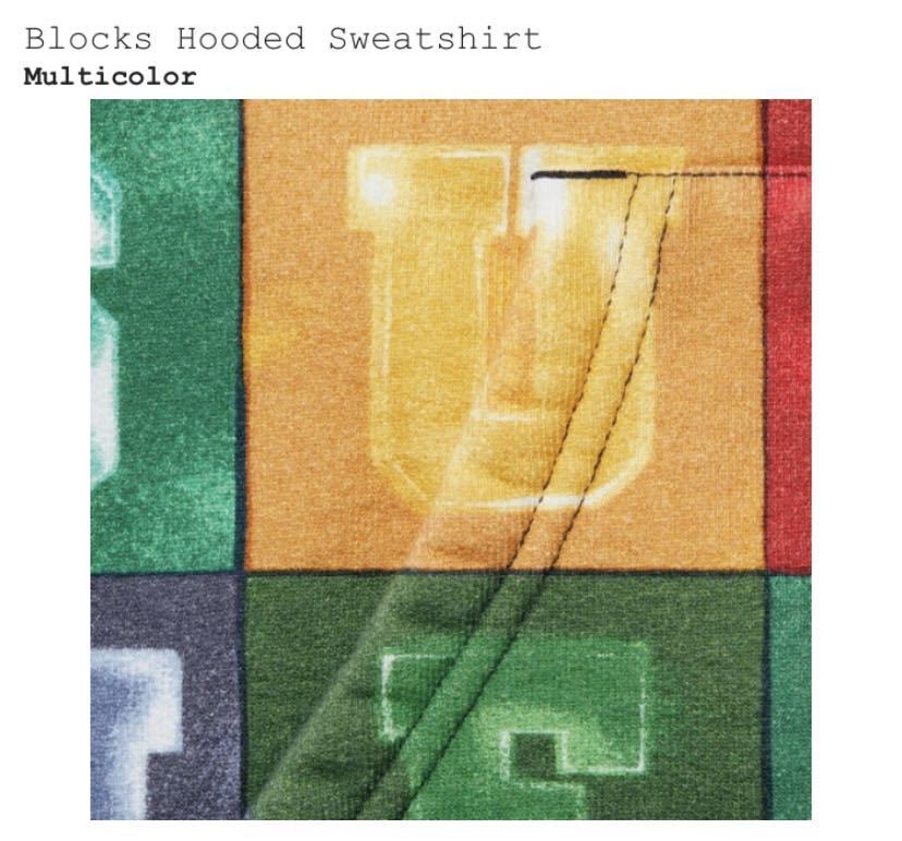 新品 国内正規品 Supreme Blocks Hooded Sweatshirt Mサイズ Blocks