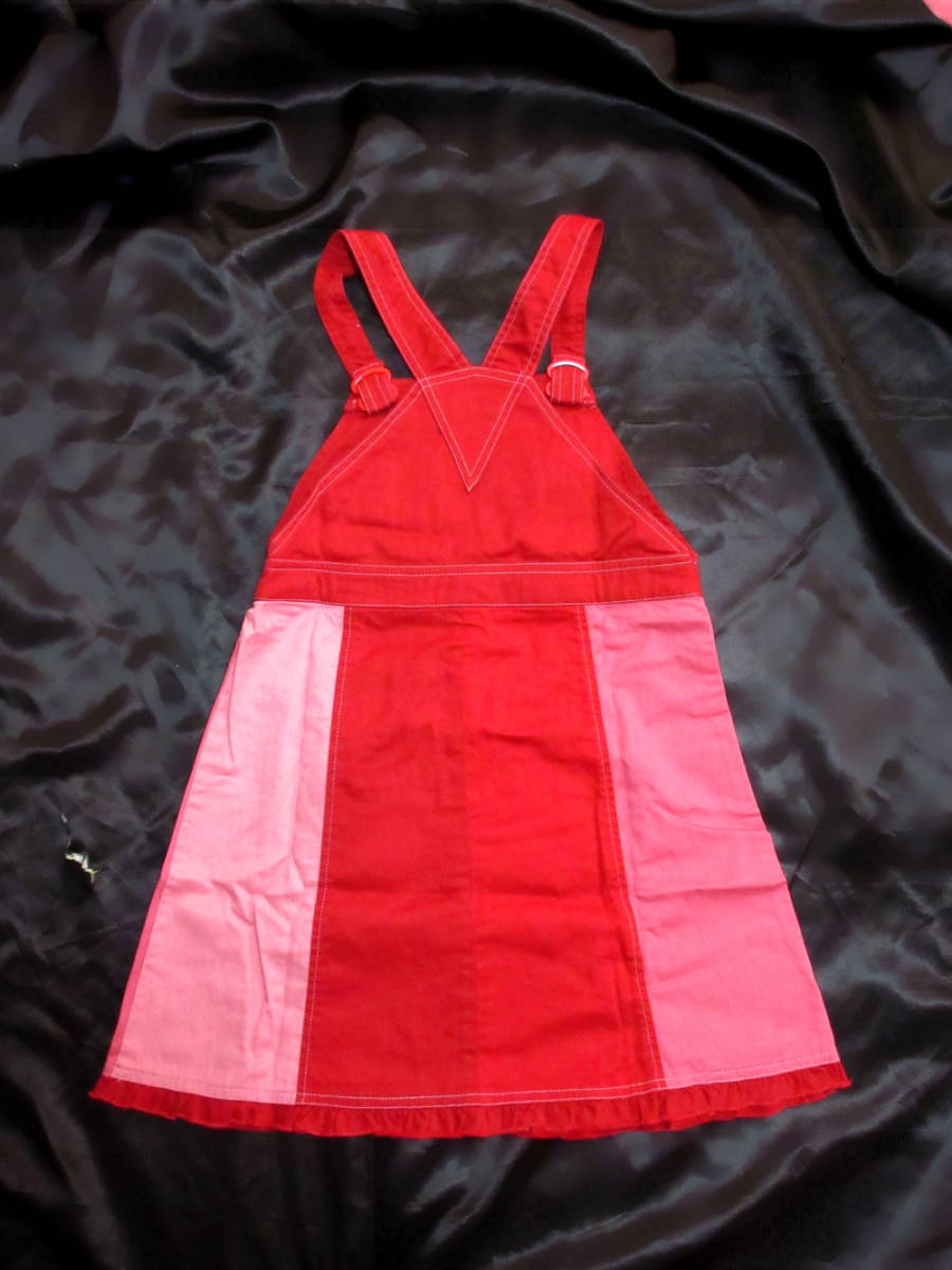 ◆baby pink house ベビー ピンクハウス ジャンパースカート ワンピース ドレス サイズ 身長125㎝～130㎝ 赤＆ピンク 女の子用 可愛い_画像2