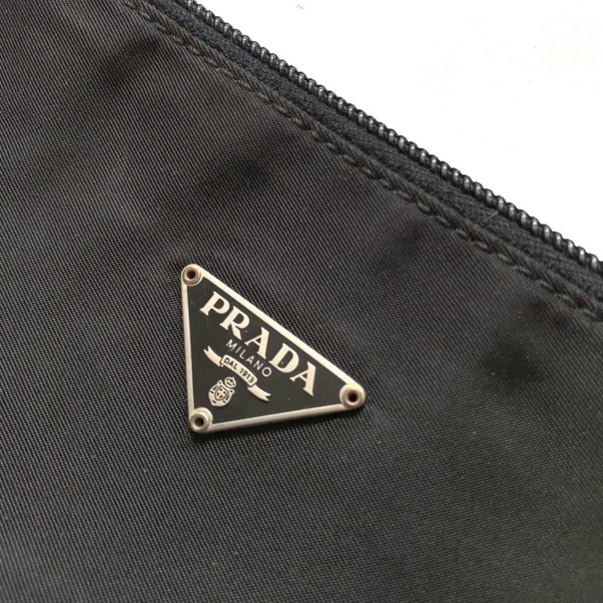 【送料無料】PRADA プラダ ミニバッグ ハンドバッグ ナイロン素材 プレート ブラック 黒 ワンハンド レディース