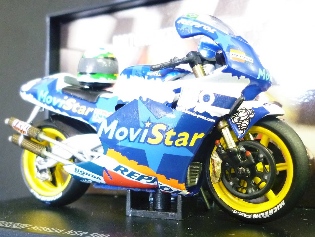 1/24 レプソル ホンダ NSR500 アレックス バロス #5 モビスター MoviStar REPSOL HONDA NSR 1999 Alex Barros ヘルメット付き_画像2