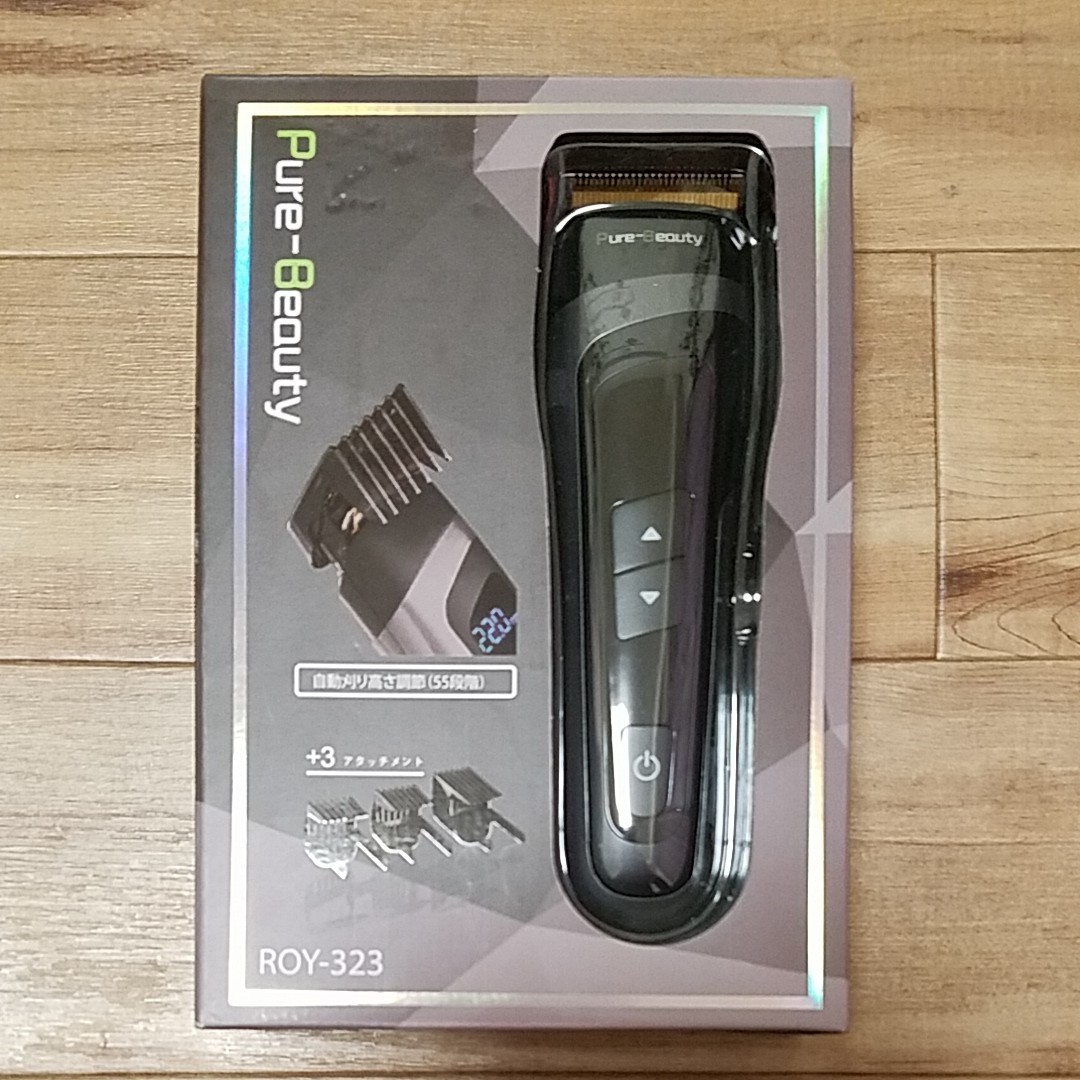 Pure-Beauty ピュアビューティー ヘアー ヒゲカッター ROY-323 電動バリカン USB 充電 トリマー|PayPayフリマ ピュアビューティー 電動バリカン ヘアーヒゲカッター 充電交流式 デジタル表示 USB充電 55段階(1.5~41mm) ROY-323
