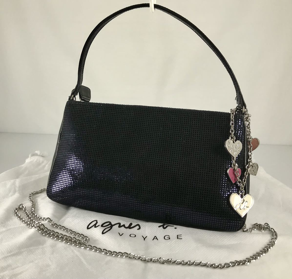 最旬ダウン 極美品 agnes 【極美品】Agnes 2way b. ロゴ金具 ロゴ 2way