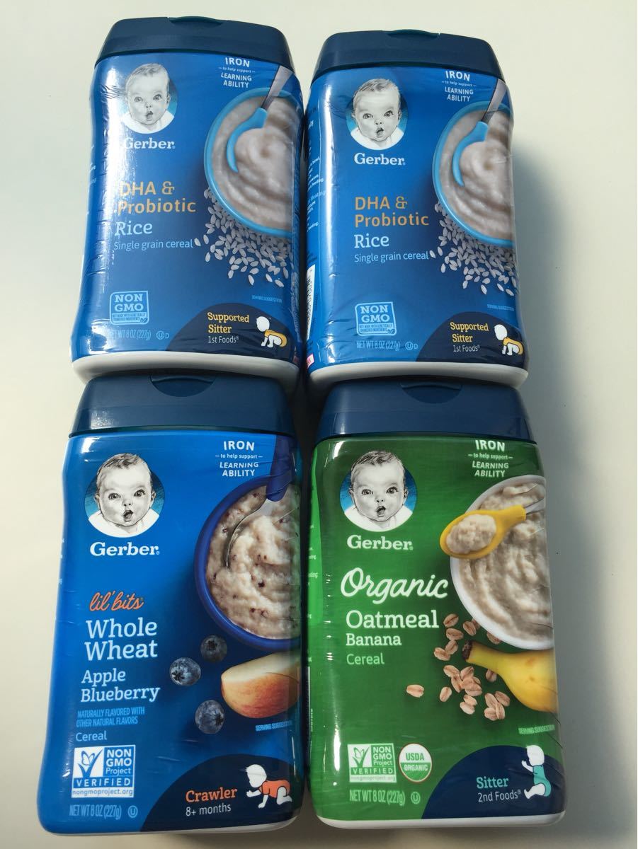 【保障できる】授乳/食事Gerber ガーバー ライスシリアル オートミール 4個