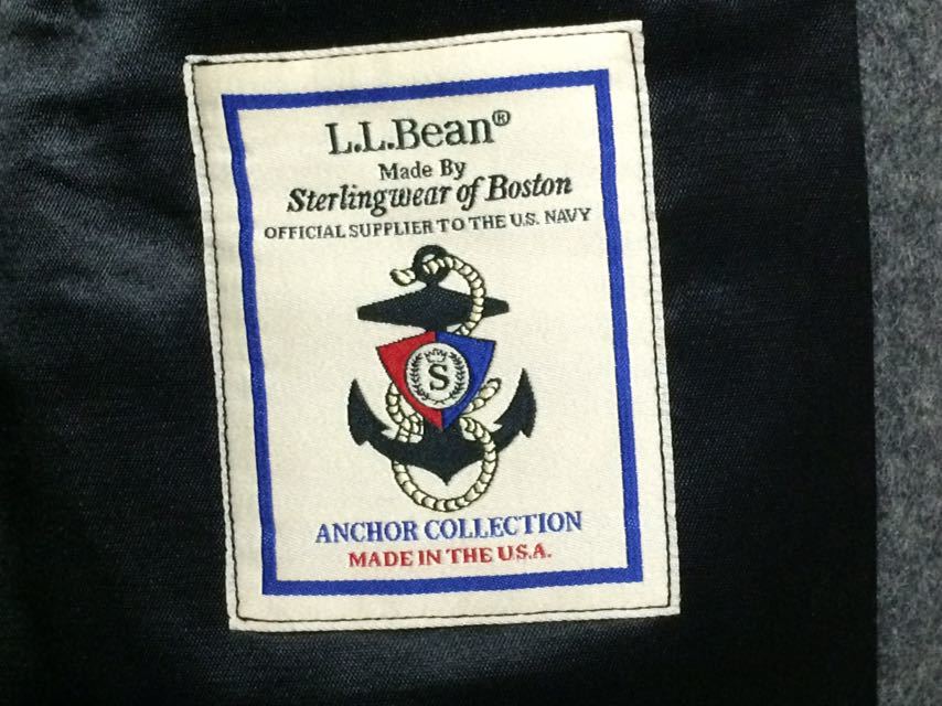 L.L.BEAN × Sterlingwear オーセンティック ウール ジャケット ジップアップ NAVY アメリカ製_画像5