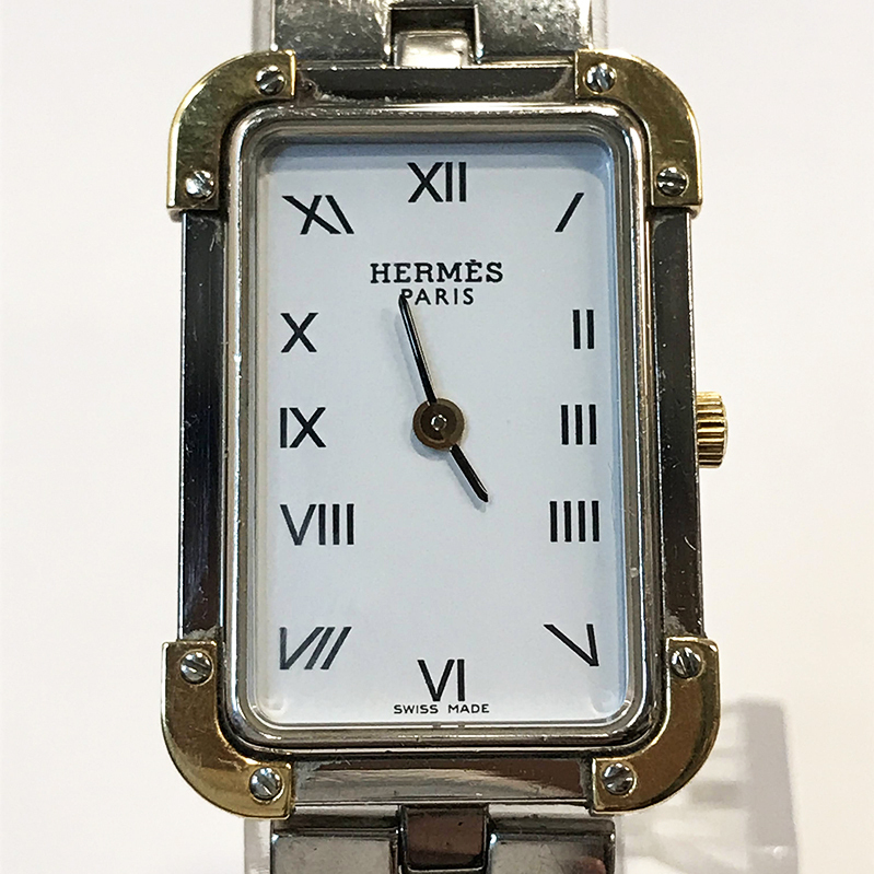 HERMES エルメス CRI.220 クロアジュール GP×SS クォーツ レディース 腕時計 