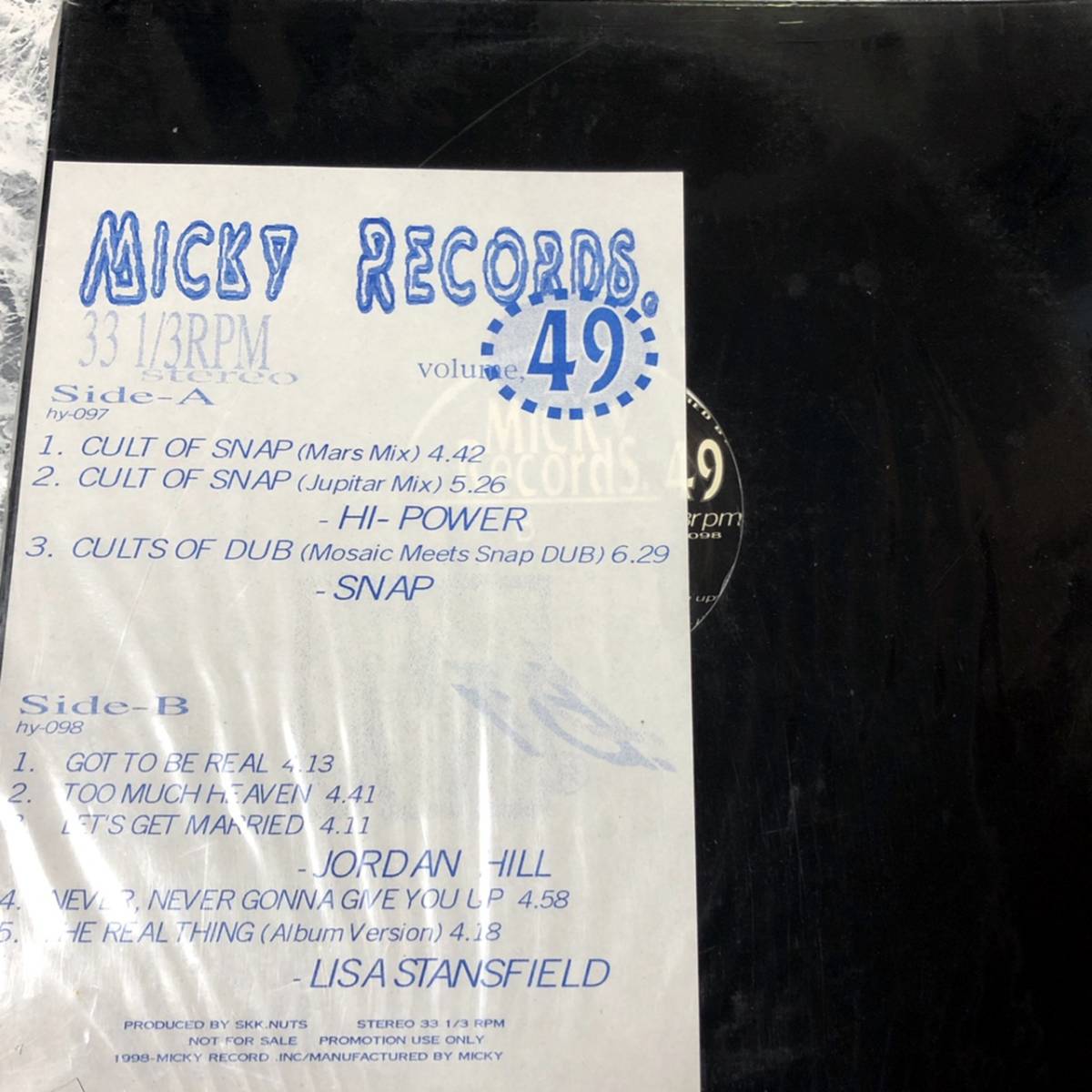 MICKY RECORDS VOL49 HI-POWER SNAP LISA STANSFIELD_画像1