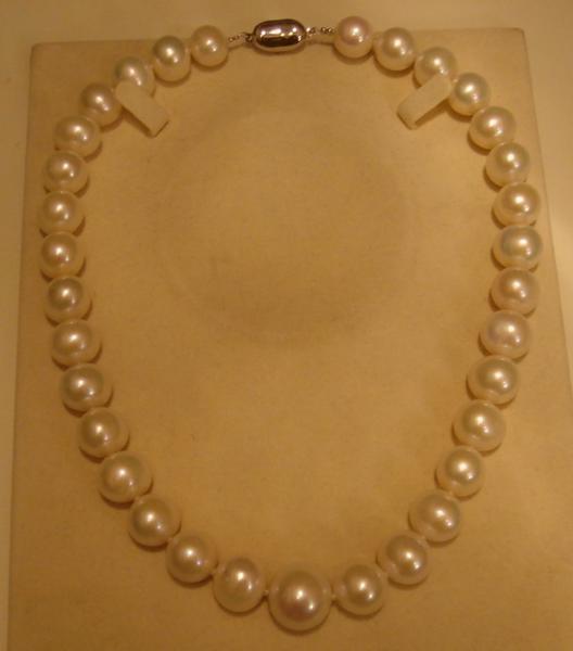 PL195:SV 極上大粒 淡水真珠 ネックレス 淡水真珠