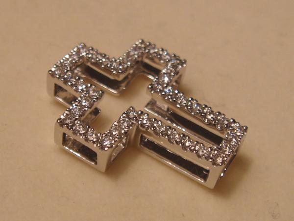 PE786:K18WG diamond подвеска / K18PG рубин подвеска комплект 