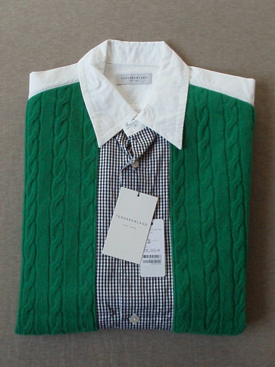 新品 未使用 Tomorrowland 30,800円 人気 ニット コットン タイプライター デザインシャツ tricot shirt 長袖 正規品