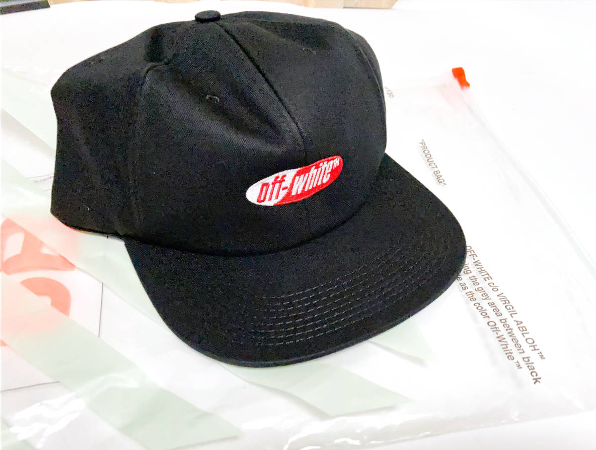 新製品情報も満載 新品！ Off-White Split Logo Cap Black & Red オフホワイト スプリットロゴキャップ 野球帽