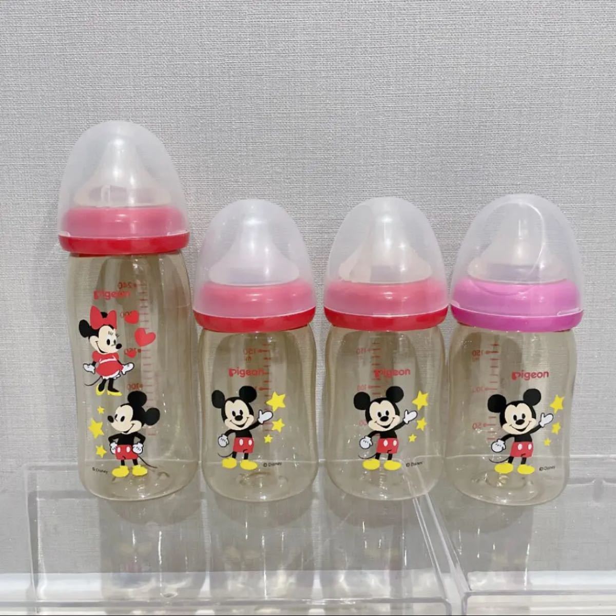 Paypayフリマ ピジョン 母乳実感 哺乳瓶 ディズニー ４本セット プラスチック