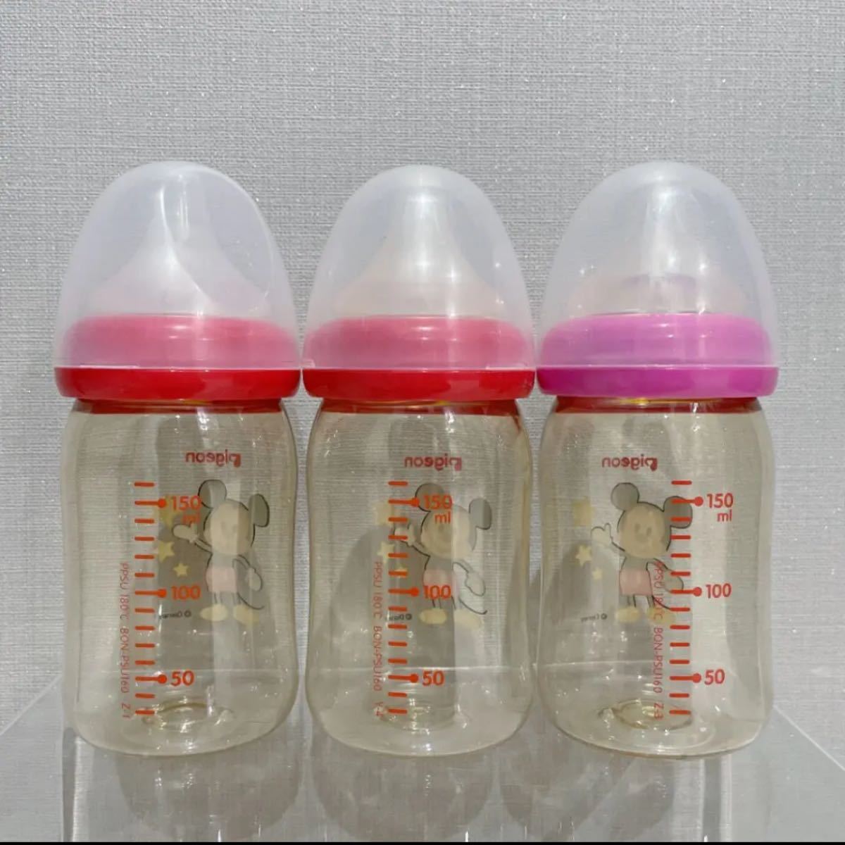 Paypayフリマ ピジョン 母乳実感 哺乳瓶 ディズニー ４本セット プラスチック