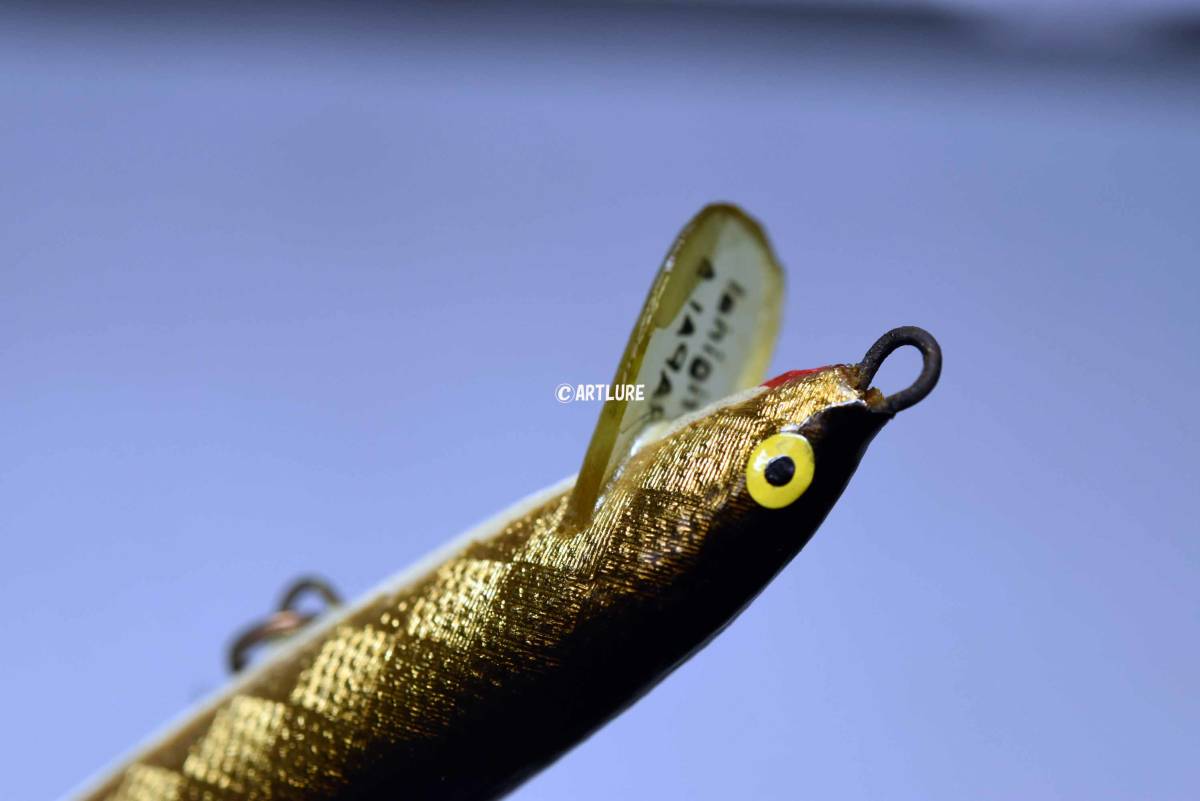 RAPALA FLOATING the first period Cross pattern gold color . rare . compilation house oriented, C1936 FINLAND VINTAGE LURE Balsa 9G 31/2~ 9CM