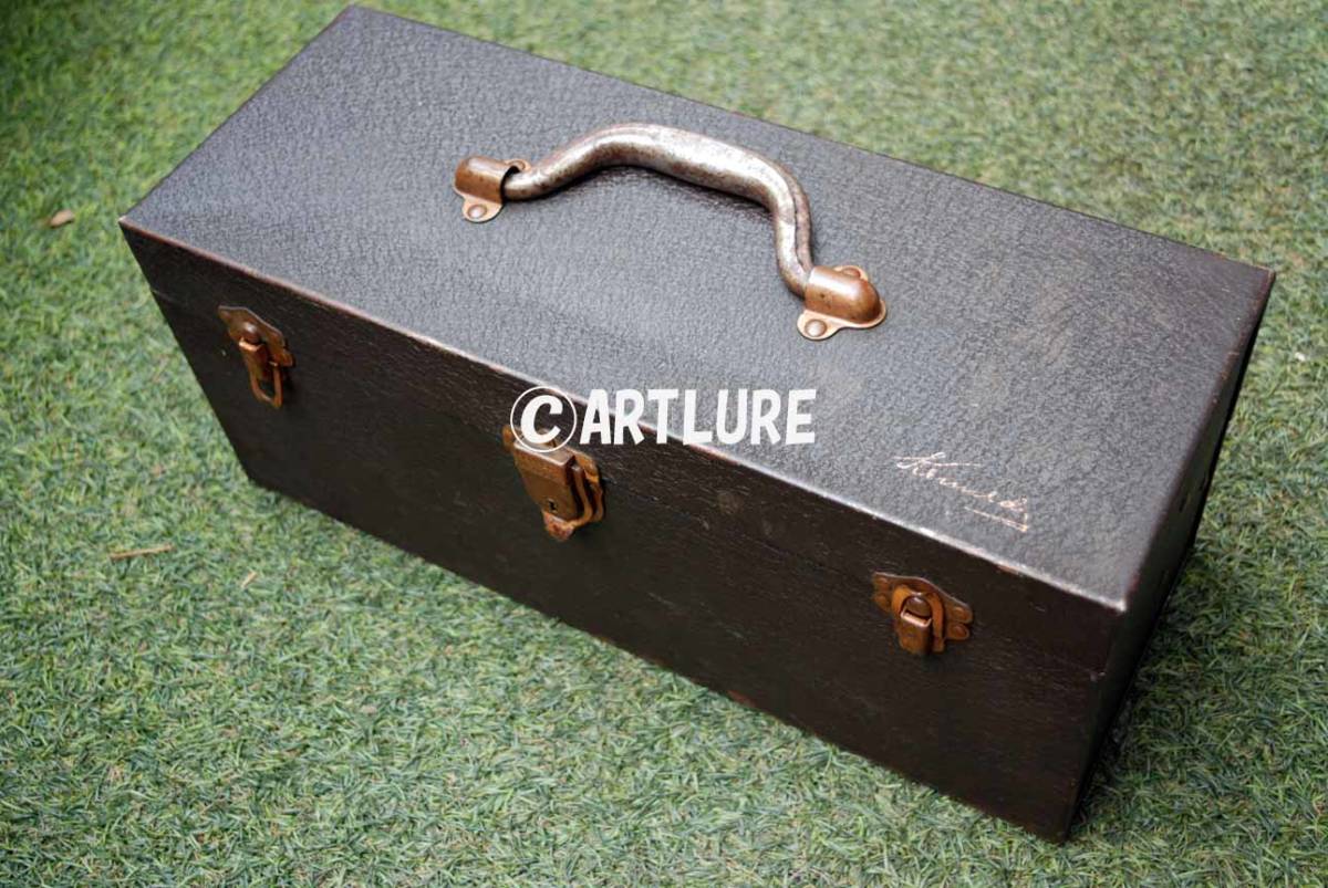 KENNEDY VINTAGE TACKLE BOX C1916..100 year front. . compilation house direction (B1614-SELLER)VINTAGE METAL TACKLE BOX
