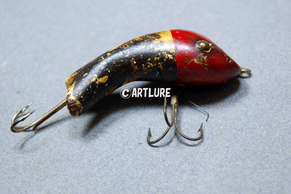 Vintage PAW PAW Wotta FROG FISHING LURE, Jointed Legs, Yellow Black
