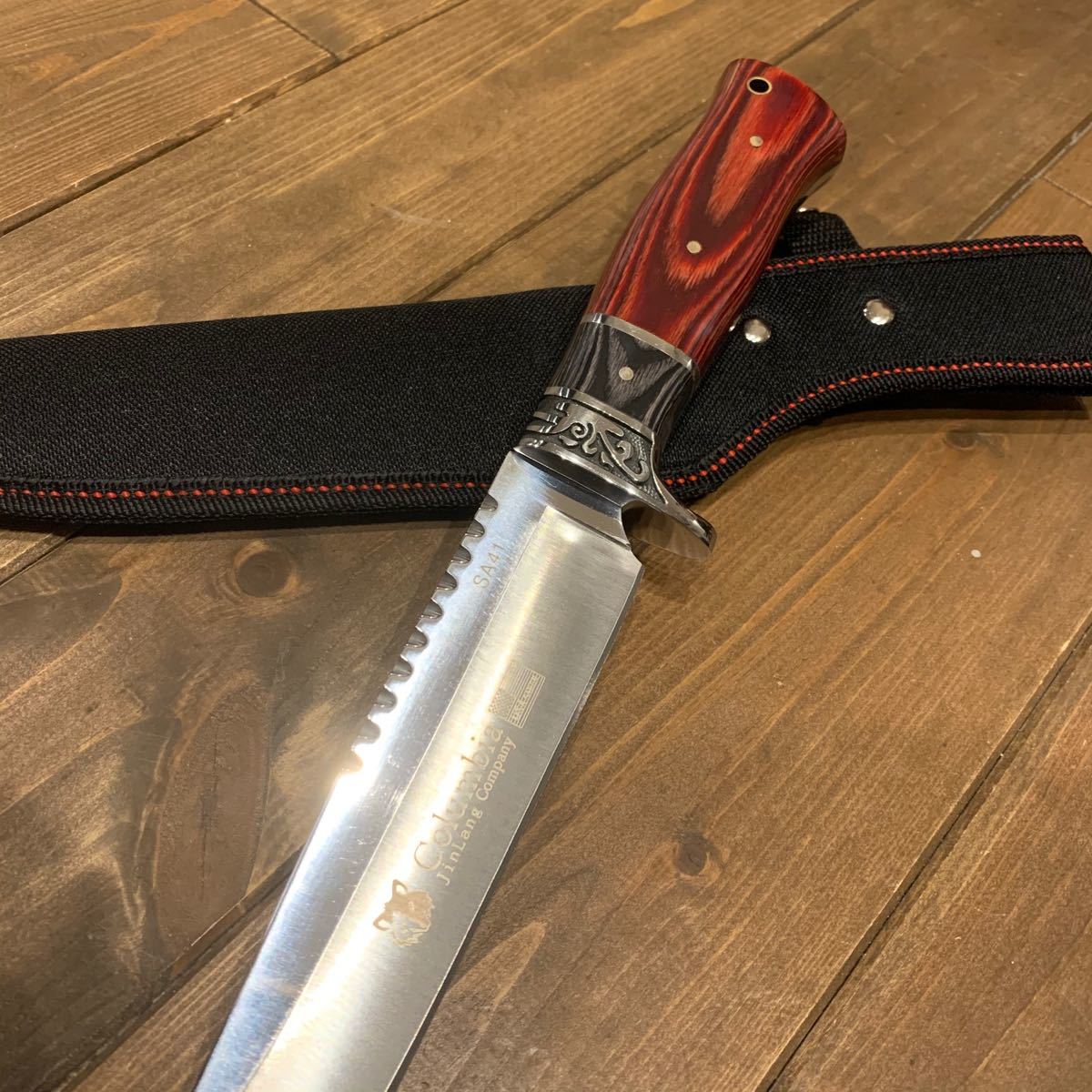 SA41 COLUMBIA KNIFE 高品質シースナイフ コンビウッドハンドル