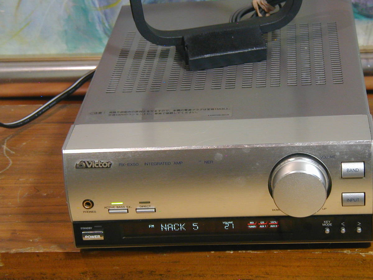 ★☆Victor ビクター JVC　RX-EX50　レシーバー（FM/AMチューナー内蔵アンプ）パネルに一部文字消えあり。 ☆★_画像4