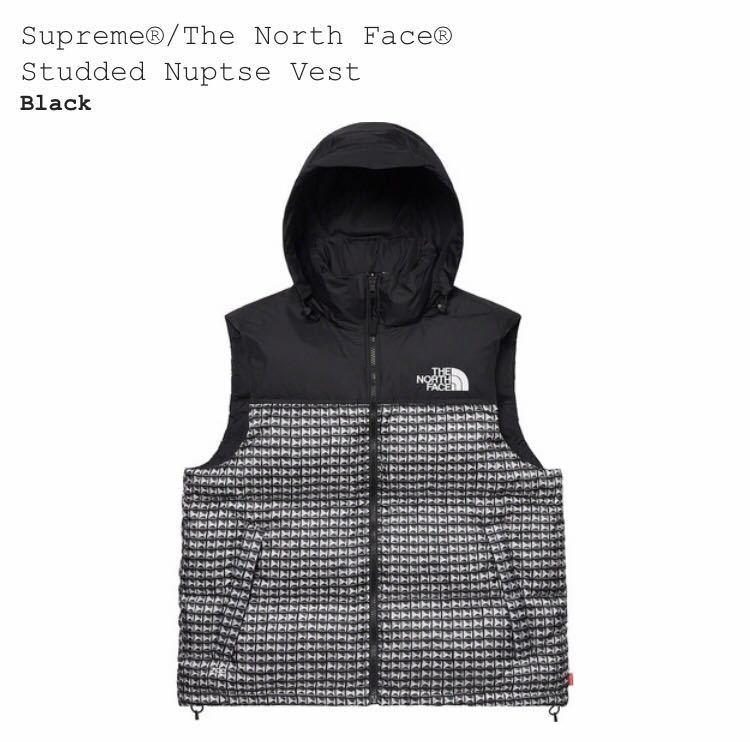 新品 21SS Supreme The North Face Studded Nuptse Vest Black Sサイズ 国内正規品 シュプリーム ノースフェイス 黒