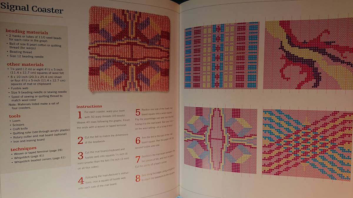 英語手芸「Conemporary Loom Beading現代のビーズ織り」Sharon Bateman著 Lark Books 2009年