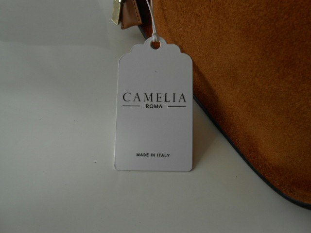 イタリア製 CAMELIA ROMA ハンドバッグ ブラウン ポーチ付