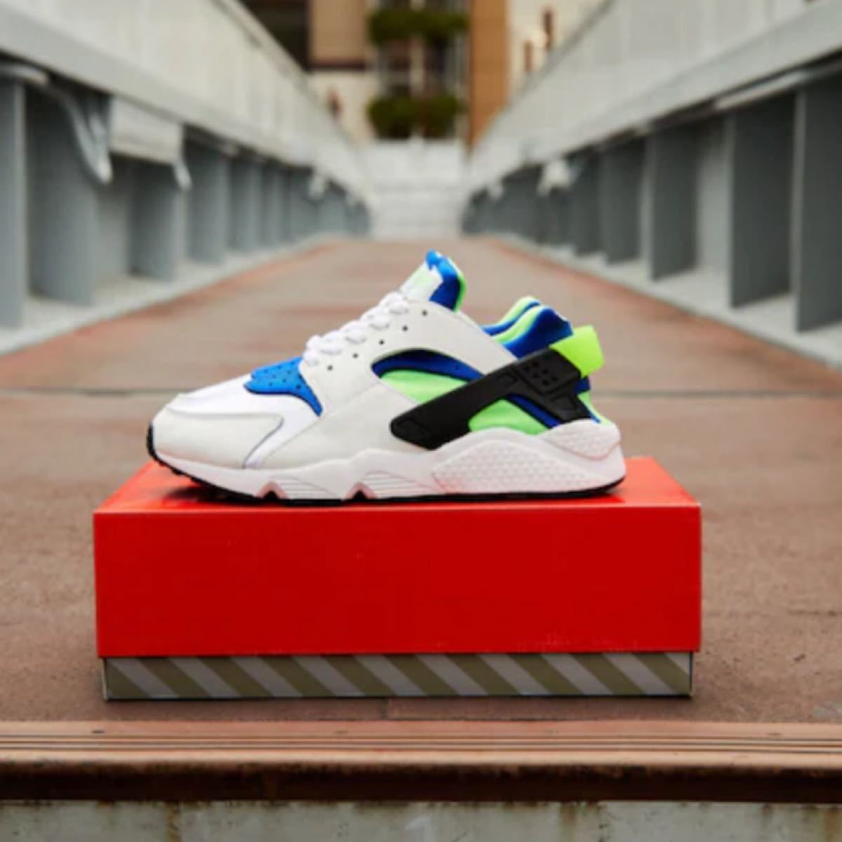 NIKE AIR HUARACHE WHITE/SCREAM GREEN ROYAL BLUE BLACK SP I