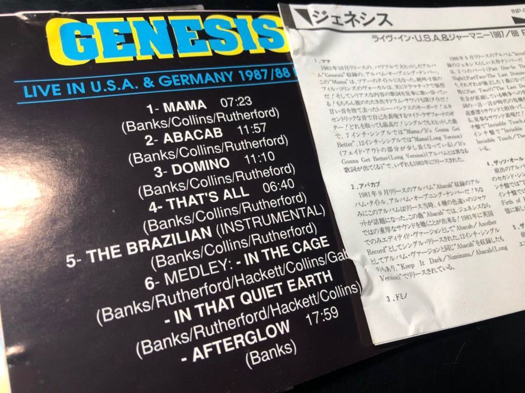 [ включая доставку ] GENESIS | LIVE IN U.S.A. & GERMANY 1987/88 PART1