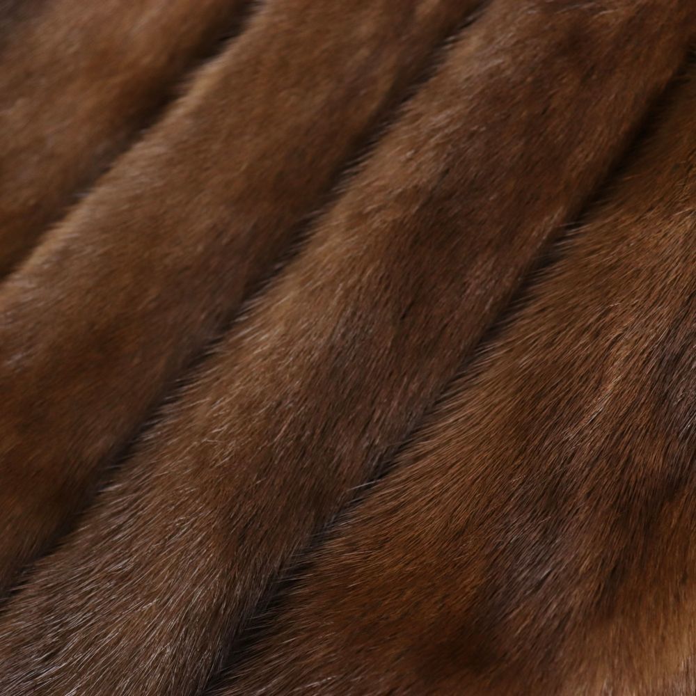 極美品▽MINK ミンク 本毛皮コート ブラウン 毛質艶やか・柔らか 