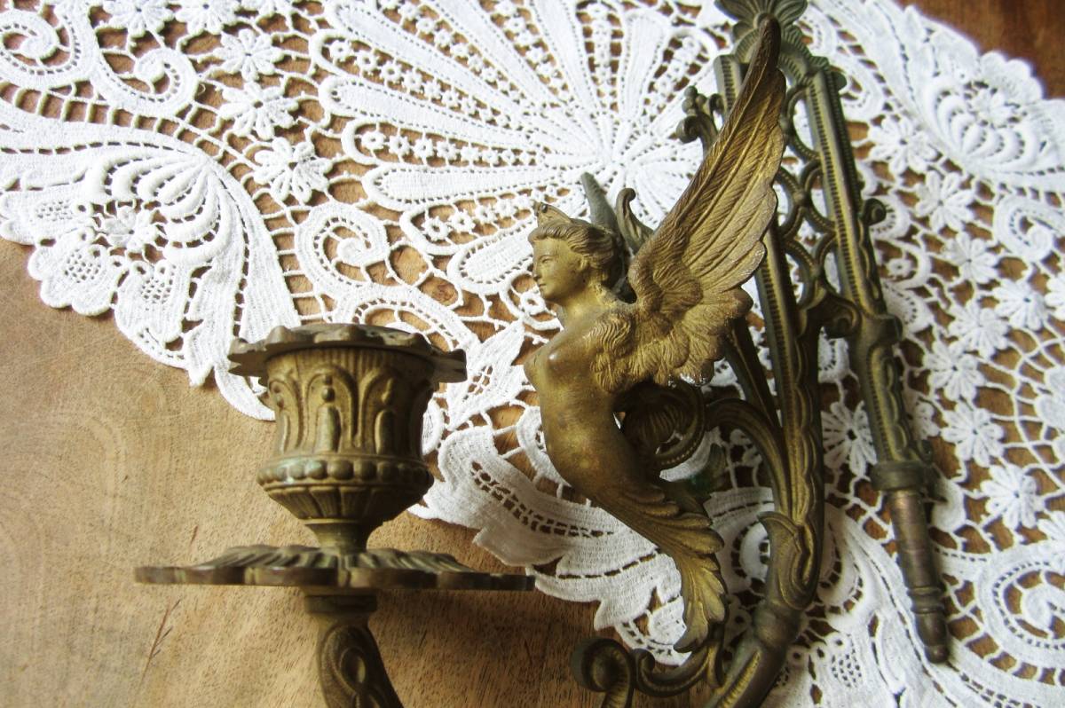 キャンドル ホルダー アンティーク ピアノ 蝋燭 燭台 彫刻 女神 フィギュア 天使 エンジェル ゴシック 装飾 ディスプレイ 店舗什器 