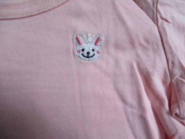 BA725【3can4on】サンカンシオン　ロゴ刺繍　長袖　Ｔシャツ　女児　淡赤茶　80_画像3