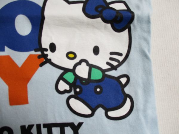 BA873【HELLO KITTY】ハローキティー　プリント　半袖　Ｔシャツ　男児　淡青　130_画像3