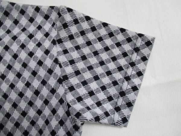 BA985【COMME CA ISM】コムサイズム　チェック模様　半袖　カットソー　女児　淡黒?濃青　110A