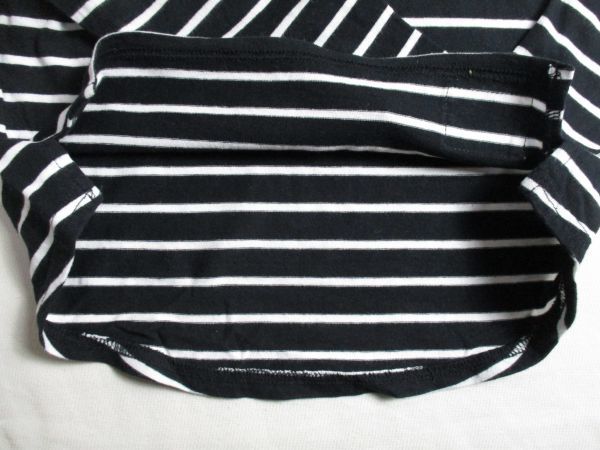 BB135【DALMATIANS】ライトオン　ボーダー　ロゴ刺繍　長袖　Tシャツ　女児　黒・白　110_画像5