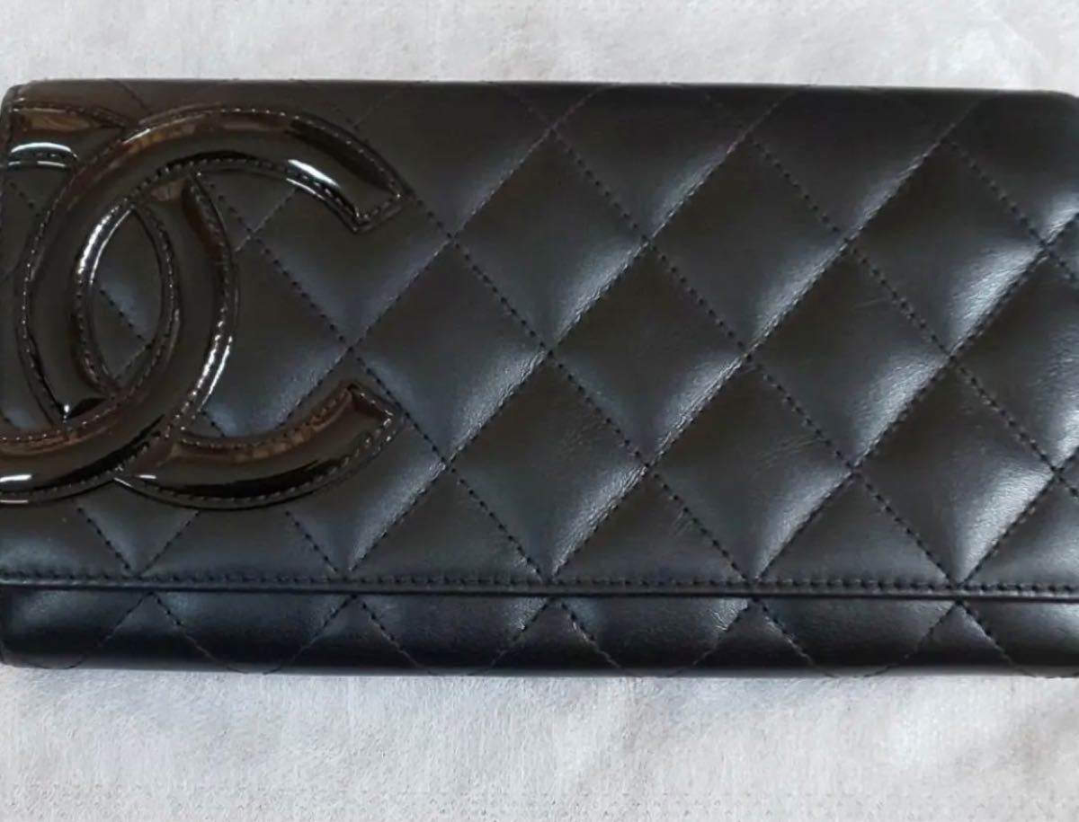 CHANEL シャネル カンボンライン 黒 赤 ピンク バイカラー キルティングウォレット 長財布 ココマーク 財布