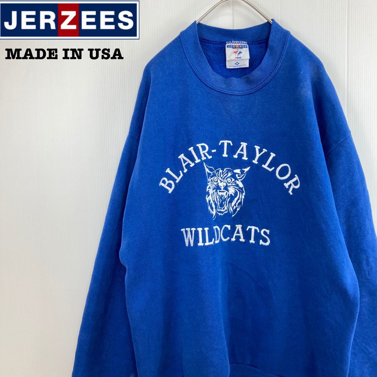 Paypayフリマ Usa製90 S Vintage カレッジ刺繍ロゴスウェットトレーナー スエット ユニセックスサイズmブルー青 古着男子古着女子 Paypayフリマ Usa製90 S Vintage カレッジ刺繍ロゴスウェットトレーナー スエット ユニセックスサイズmブルー青 古着男子古着女子