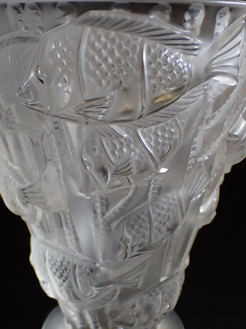 32921[TS] редкий!#Laliquelalik# crystal /enzeru рыба / рыба FISH/ ваза цветок основа / с коробкой * наклейка есть!
