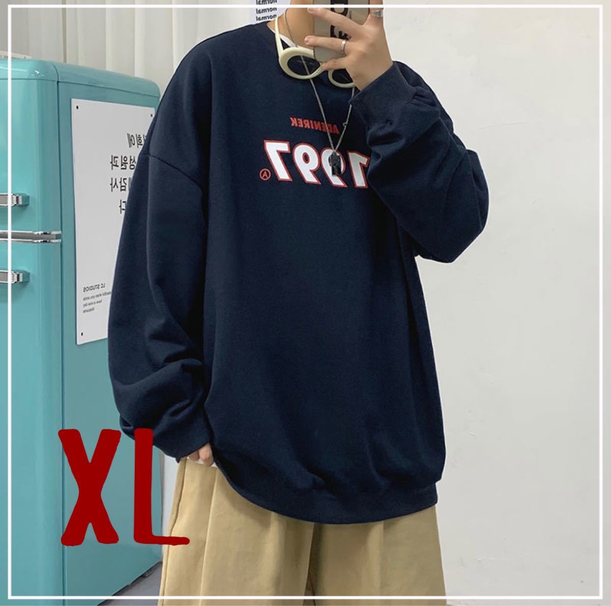 【1/14のみ値下げ】ネイビー オーバーサイズ スウェット ネイビー スウェット トレーナー オーバーサイズ XL|Yahoo