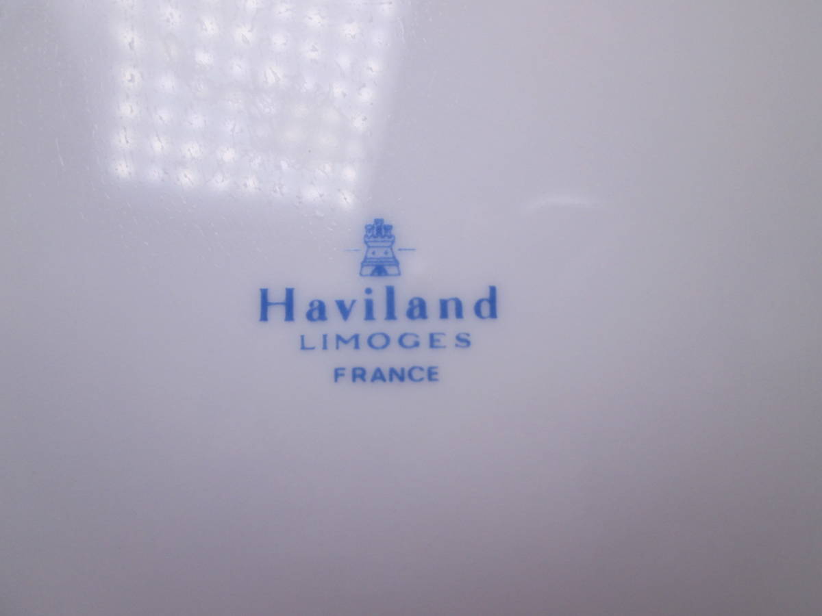 *Haviland Haviland Limo -ju золотая краска роза документ блюдце 19,6cm вместе с футляром не использовался товар стандартный товар 